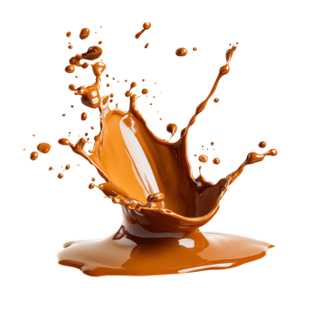 Brown chocolate liquid splashes gracefully isolated on a clean transparent background capturing the essence of indulgence, liquid brown chocolate splashes isolated on transparent background png