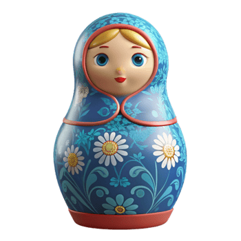 impressive minimalist Front View Traditional Russian Matryoshka Doll Isolated premium png