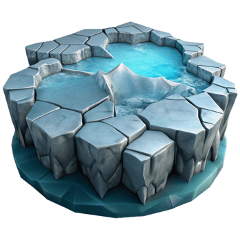 impressive creative Frozen Lake with Ice Cracks Isolated Element genuine png