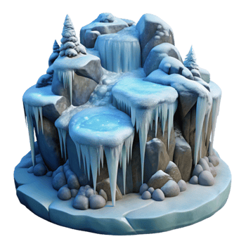 elegant creative Frozen Waterfall Winter Scene Cutout Element high resolution png