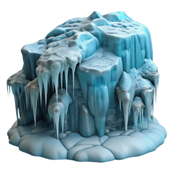 elegant vintage Frozen Waterfall with Icicles Isolated exclusive png