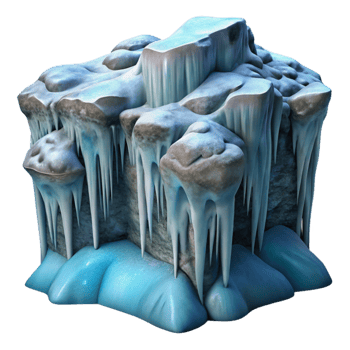 magnificent modern Frozen Waterfall with Icicles Isolated professional png