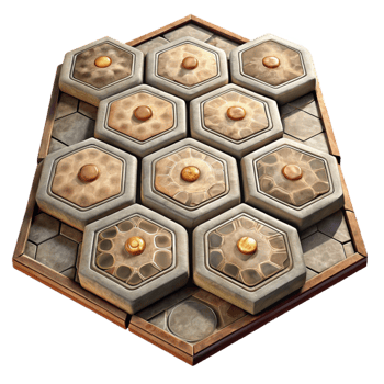 impressive abstract Game Board Hexagonal Tiles Isolated Element high resolution png