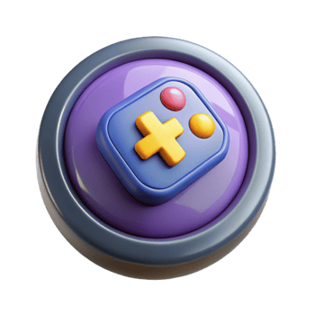 magnificent artistic Game Button Isolated with Blank Space original png