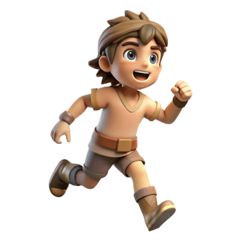 elegant classic Game Character Sprite Running Pose Transparent Background professional png