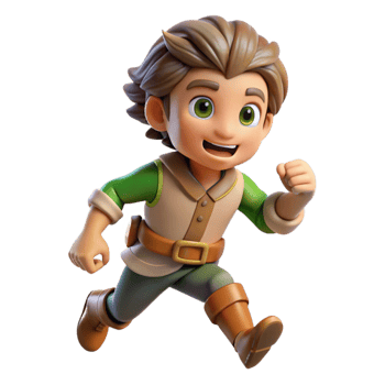 elegant artistic Game Character Sprite Running Pose Transparent Background authentic png