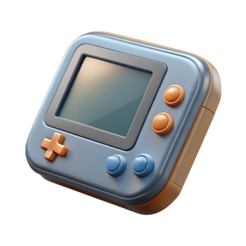 beautiful creative Game Console Handheld Device Front View Transparent Background 4K png