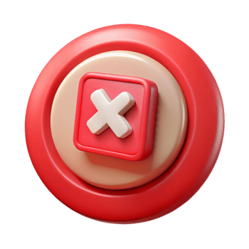 serene vintage Game Exit Button Red Color Isolated premium png