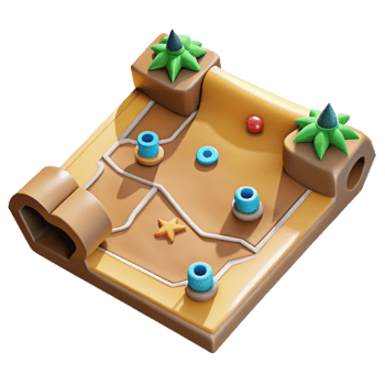 beautiful contemporary Game Map Open Flat View Isolated Element authentic png