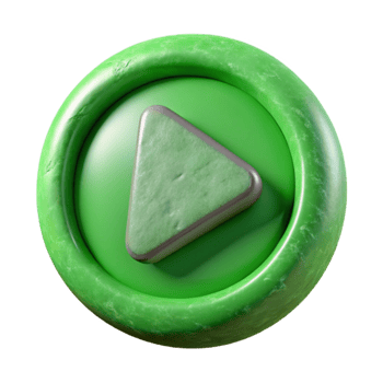 beautiful abstract Game Play Button Green Color Cutout detailed png