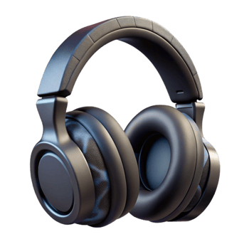 serene creative Gaming Headphones Wireless Black Isolated on Transparent Background high resolution png