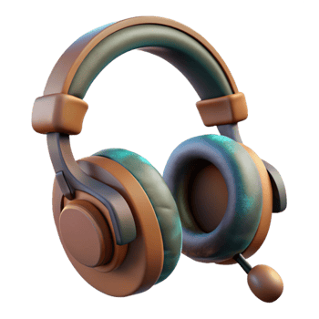 serene contemporary Gaming Headset Side View Isolated premium png