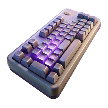 beautiful modern Gaming Keyboard Backlit Keys Isolated Element detailed png