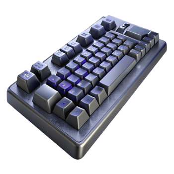 impressive vintage Gaming Keyboard Mechanical Black Isolated on Transparent Background exclusive png