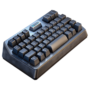 impressive vintage Gaming Keyboard Mechanical Black Isolated on Transparent Background professional png