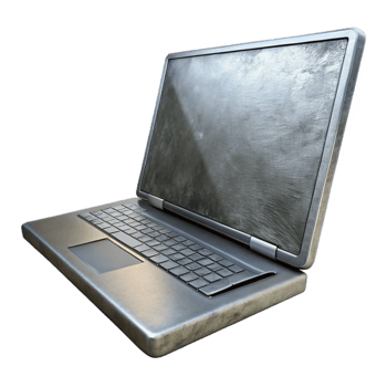 wonderful classic Gaming Laptop Closed Silver Metal Finish Cutout authentic png