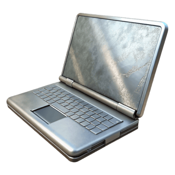 elegant minimalist Gaming Laptop Closed Silver Metal Finish Cutout genuine png