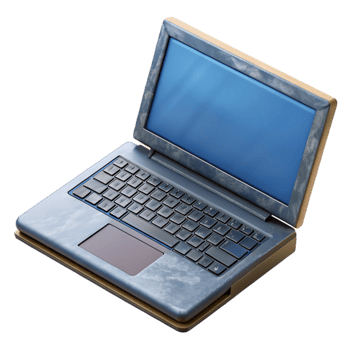 beautiful rustic Gaming Laptop Top View Open Screen Cutout premium png