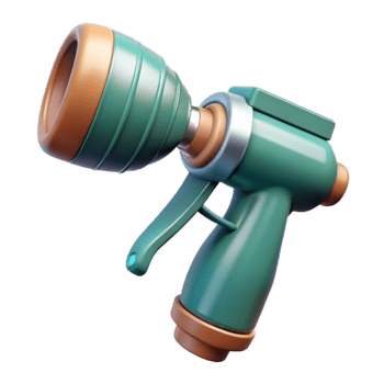 vibrant modern Garden Hose Nozzle Adjustable Spray Transparent Background 4K png