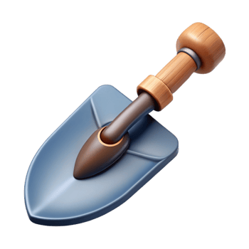 elegant creative Gardening Trowel Top View Isolated Element exclusive png