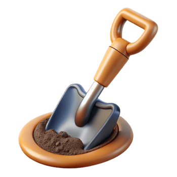 stunning modern Garden Shovel Digging Soil Action Shot Isolated original png