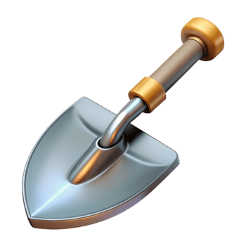 beautiful rustic Garden Shovel Metal Blade Transparent Background exclusive png