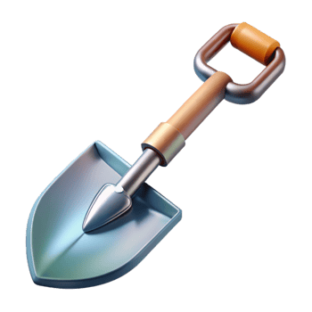 elegant modern Garden Shovel Metal Blade Transparent Background original png