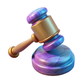 beautiful artistic Gavel Justice Symbol Cutout Transparent Background premium png