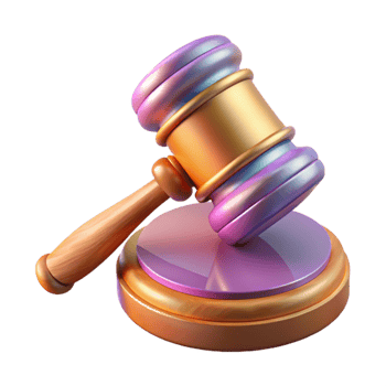 vibrant artistic Gavel Justice Symbol Cutout Transparent Background authentic png