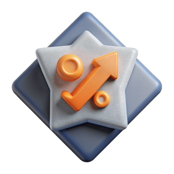 vibrant classic Geometric Arrow Icon with Growth Direction Cutout original png
