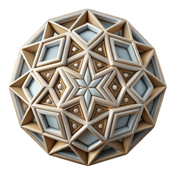 elegant classic Geometric Pattern Cutout Isolated on Transparent Background premium png