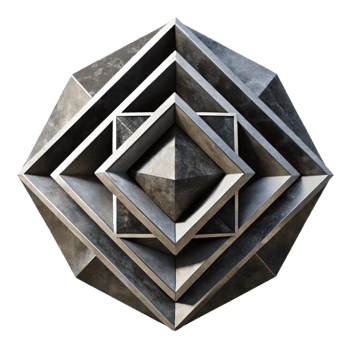 wonderful abstract Geometric Wall Art Print in Black and White Cutout premium png