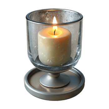 vibrant modern Glass Candle Holder with Candle Transparent Background exclusive png