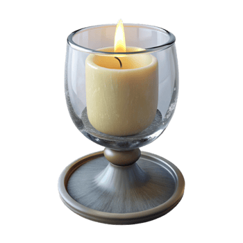 magnificent minimalist Glass Candle Holder with Candle Transparent Background exclusive png