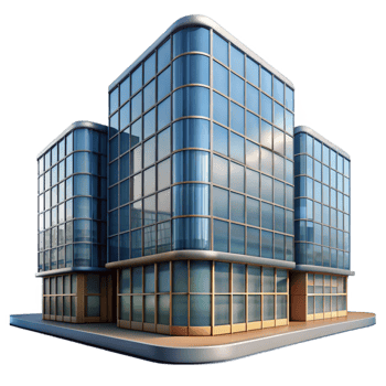 wonderful abstract Glass Facade Building Reflection Cityscape Transparent Background high resolution png
