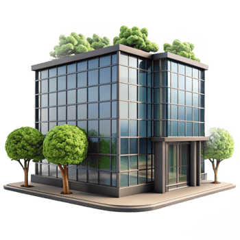 magnificent abstract Glass Facade Building Reflection Cityscape Transparent Background high quality png