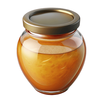 wonderful modern Glass Jar of Honey Cutout with Transparent Background 4K png