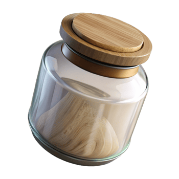 serene artistic Glass Jar with Wooden Lid Transparent Background original png