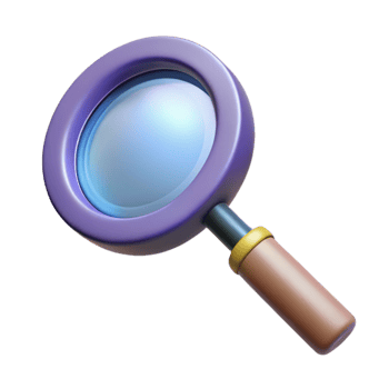 beautiful creative Glass Magnifying Glass Side View Isolated 4K png