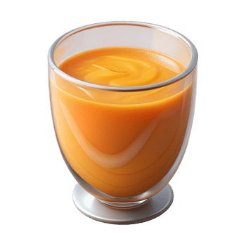 beautiful contemporary Glass of Orange Juice Side View Isolated Element 4K png