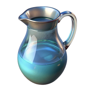 serene classic Glass Pitcher of Water Cutout with Transparent Background high resolution png