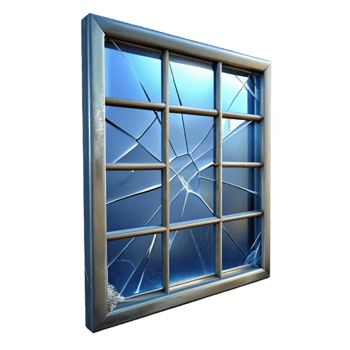 impressive modern Glass Window Pane Broken Shattered Effect Transparent Background 4K png