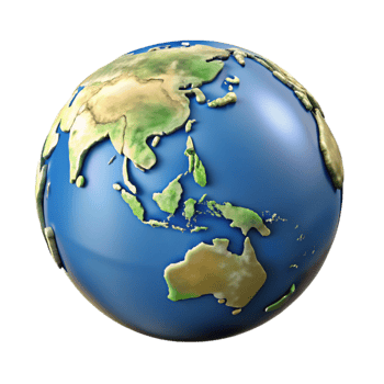beautiful rustic Globe Showing Asia and Australia Cutout 4K png