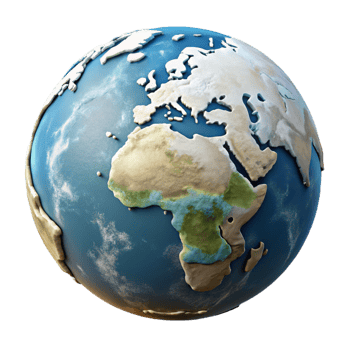 beautiful modern Globe with Continents Isolated authentic png