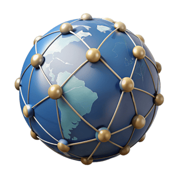 impressive minimalist Globe with Network Connections Isolated on White Cutout high resolution png