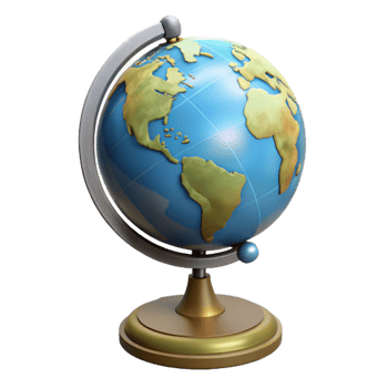 elegant abstract Globe with Stand Angled View Transparent Background genuine png