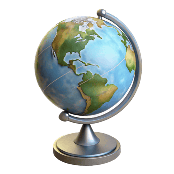 elegant creative Globe with Stand Side View Transparent Background original png