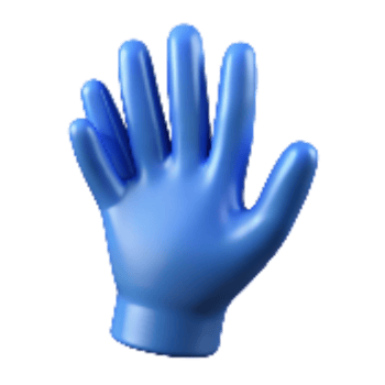 dramatic abstract Gloves Nitrile Blue Disposable Cutout authentic png