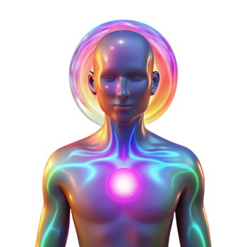 serene minimalist Glowing Aura Around Human Silhouette Cutout exclusive png
