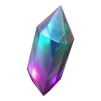 serene modern Glowing Crystal Shard Transparent Background premium png